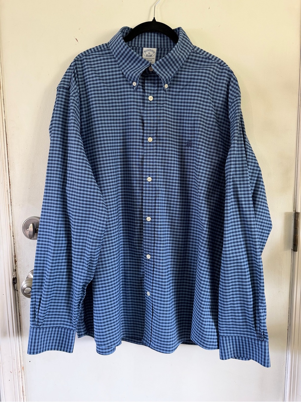Men’s Brooks Brothers Blue Gingham Button-Down Dress Shirt